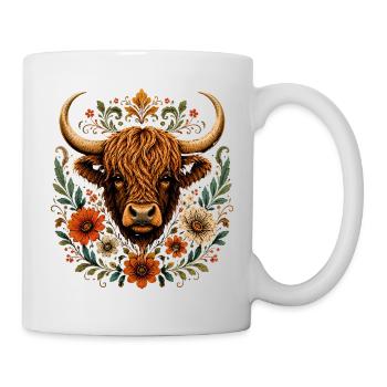 Highland Cow Lover Farm Animal Them-Land - Tasse - Weiß - Rechts