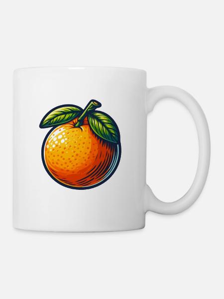 Orangefarbene tropische Popkunst - Tasse - Weiß
