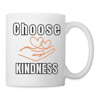 Wählen Sie Freundlichkeit Minimalistisches Liniendesign - Tasse - Weiß - Rechts