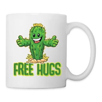 Cactus Free Hugs Funny Cartoon - Mug - white - Right
