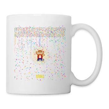 Célébration du but de la mascotte du chat - Mug blanc - blanc - Droite