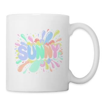 Sunny Splash Pastel Buchstaben - Tasse - Weiß - Rechts