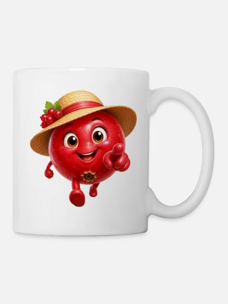 Himbeere - Tasse - Weiß