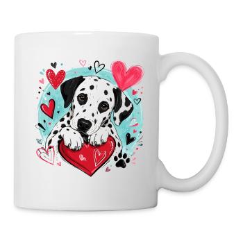 Amour dalmatien - noir - Mug blanc - blanc - Droite