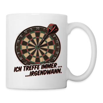 Zielgenau: Dart Spruch - Tasse - Weiß - Rechts