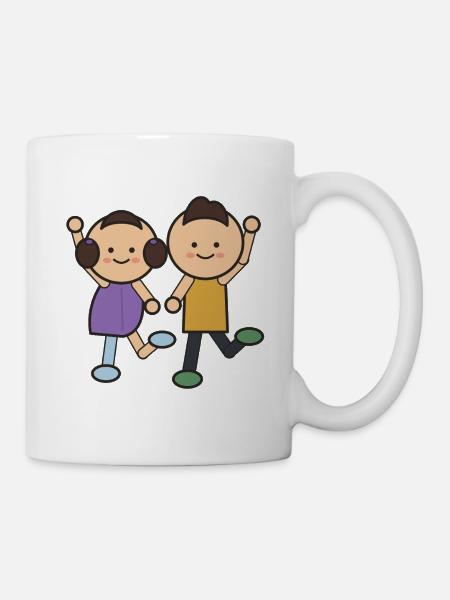 Tanzende Kleinkinder Duo - Tasse - Weiß