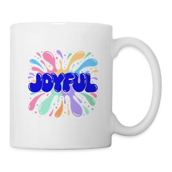 Joyful Bleu Éclats Multicolores - Mug blanc - blanc - Droite