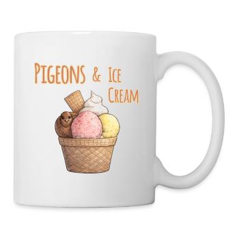 Tauben & Eiskugel - Tasse - Weiß - Rechts