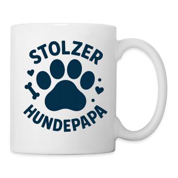 Stolzer Hundepapa Pfoten Logo - Tasse - Weiß - Rechts