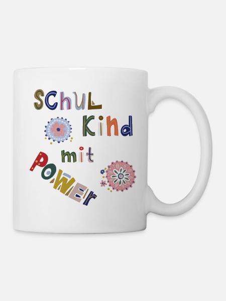 Schulkind mit Power - Tasse - Weiß