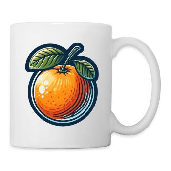 Orange badge rétro stylisé - Mug blanc - blanc - Droite