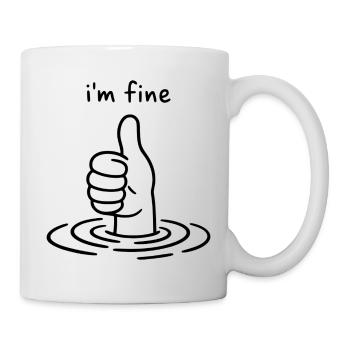 I'm fine - Thumbs up - Daumen hoch - Tasse - Weiß - Rechts