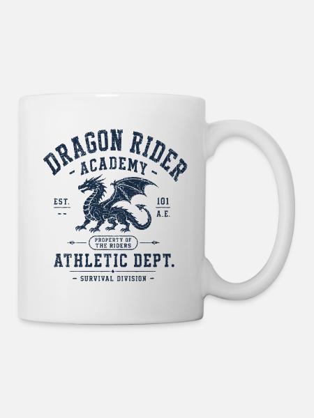 Sportabteilung der Vintage Dragon Rider Academy - Tasse - Weiß