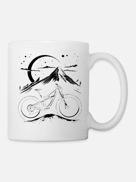 Mountainbiking Skizze - Tasse - Weiß