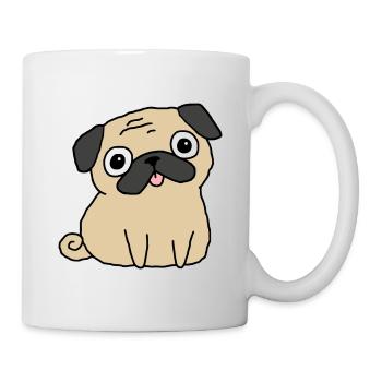 Mignon chiot Kawaii Pug Dog - Mug blanc - blanc - Droite