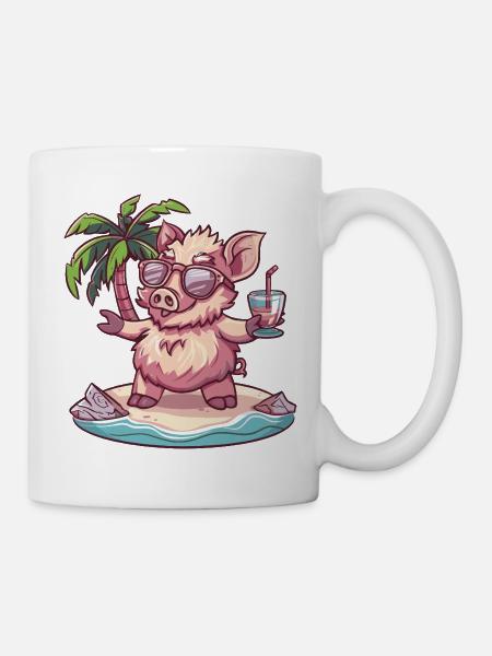Cochon Été Sanglier - Mug blanc - blanc