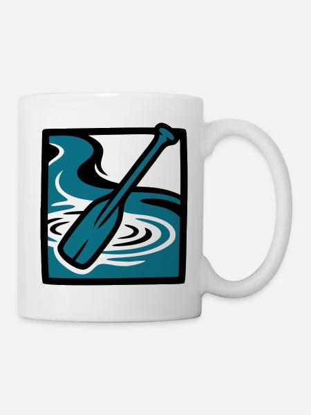 Paddel Fluss Wasser Icon - Tasse - Weiß