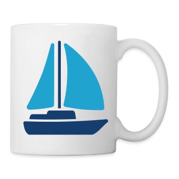 Voilier Icône solide Yacht Voyage maritime Vector Sym - Mug blanc - blanc - Droite