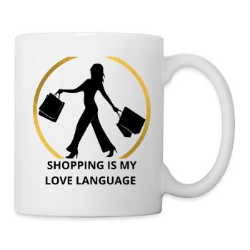 Minimalistischer Goldring - Tasse - Weiß - Rechts