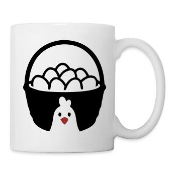 Icône du poulet en panier à œufs - Mug blanc - blanc - Droite