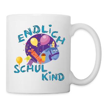 Endlich Schulkind  - Tasse - Weiß - Rechts