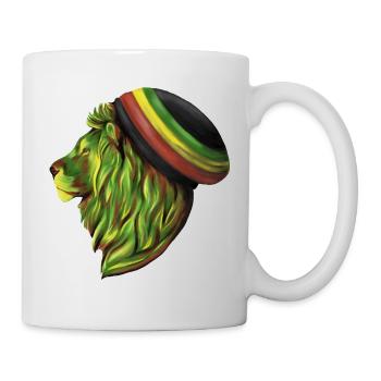 Tête de lion rastafari - Mug blanc - blanc - Droite