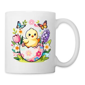 Chick in Floral Egg Hatch - Mug - white - Right