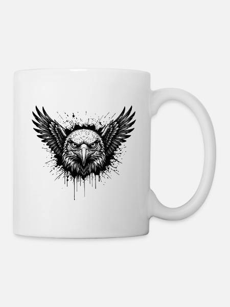 Majestätisches Adler-Splash-Tattoo - Tasse - Weiß