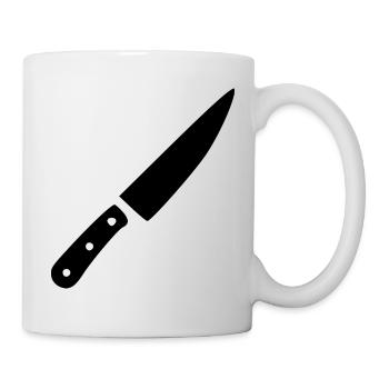 Messer Küchenmesser Koch kochen Geschenk Köchin - Tasse - Weiß - Rechts