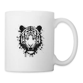Tiger ink splatter black - Mug - white - Right