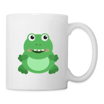 Fröhlicher Frosch - Tasse - Weiß - Rechts