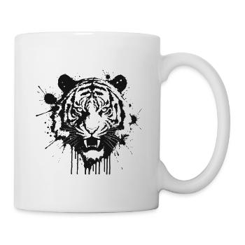 Schwarzer Spritztiger - Tasse - Weiß - Rechts