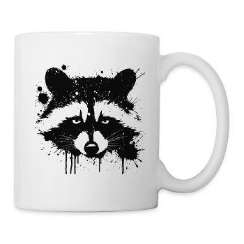 Raton laveur encre splat - Mug blanc - blanc - Droite