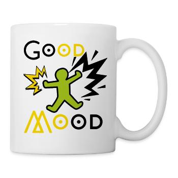 Explosive green and yellow playful figure - Mug - white - Right