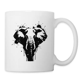 Elephant Art Splash Black - Tasse - Weiß - Rechts