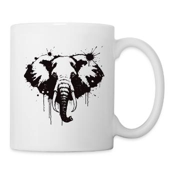 Elephant Ink Splash Black - Tasse - Weiß - Rechts