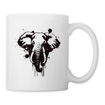 Elephant Grunge Heart Ink - Mug - white - Right