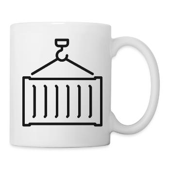 Shipping Container Line Icon Cargo Logistics Symbo - Mug - white - Right