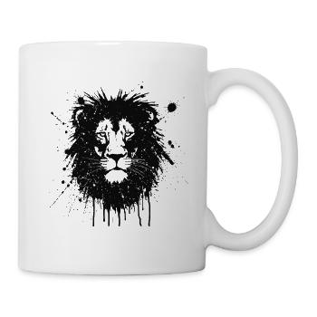 Lion Splash Art Schwarz - Tasse - Weiß - Rechts
