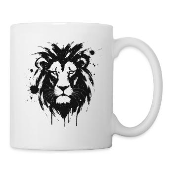 Lion Noir Éclaboussures Peinture - Mug blanc - blanc - Droite