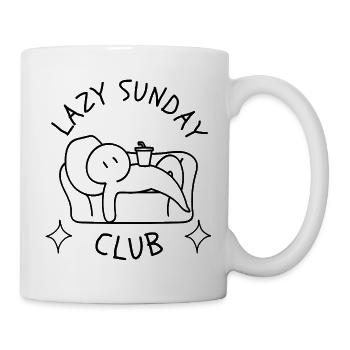 Lazy Sunday Club Couch Potato Weekend Vibes - Tasse - Weiß - Rechts