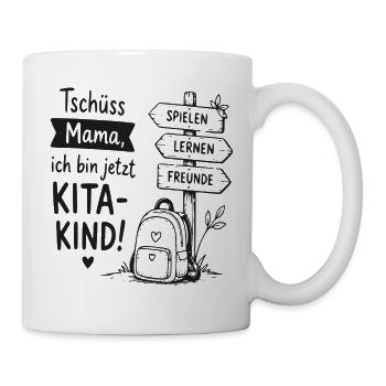 Kita Kind Abschiedsmotiv - Tasse - Weiß - Rechts