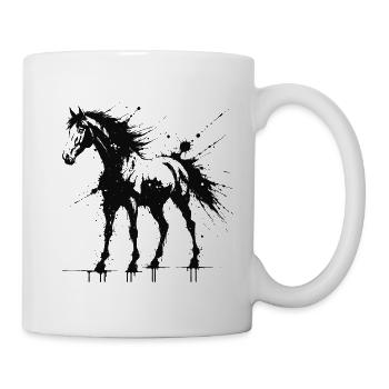 Poney Art Splash Noir - Mug blanc - blanc - Droite