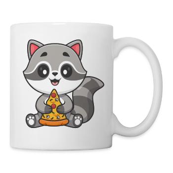 Waschbär-Pizza-Kumpel - Tasse - Weiß - Rechts