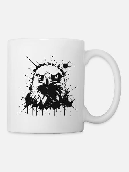 Black Splash Eagle - Tasse - Weiß