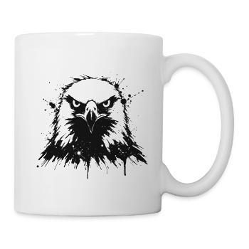 Dunkler Adler in Splatter-Spot - Tasse - Weiß - Rechts