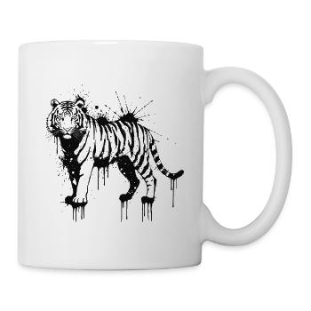 Schwarzer Spritztiger - Tasse - Weiß - Rechts