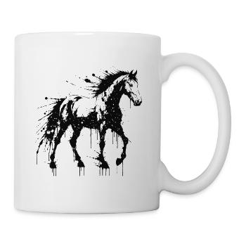 Pferdekunst Splash Black - Tasse - Weiß - Rechts