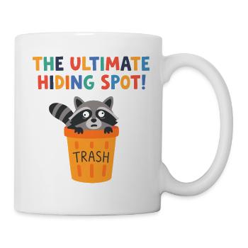 Waschbär im Mülleimerversteck - Tasse - Weiß - Rechts