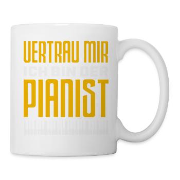 Piano Klavier Musiker Geschenk Geschenkidee - Tasse - Weiß - Rechts